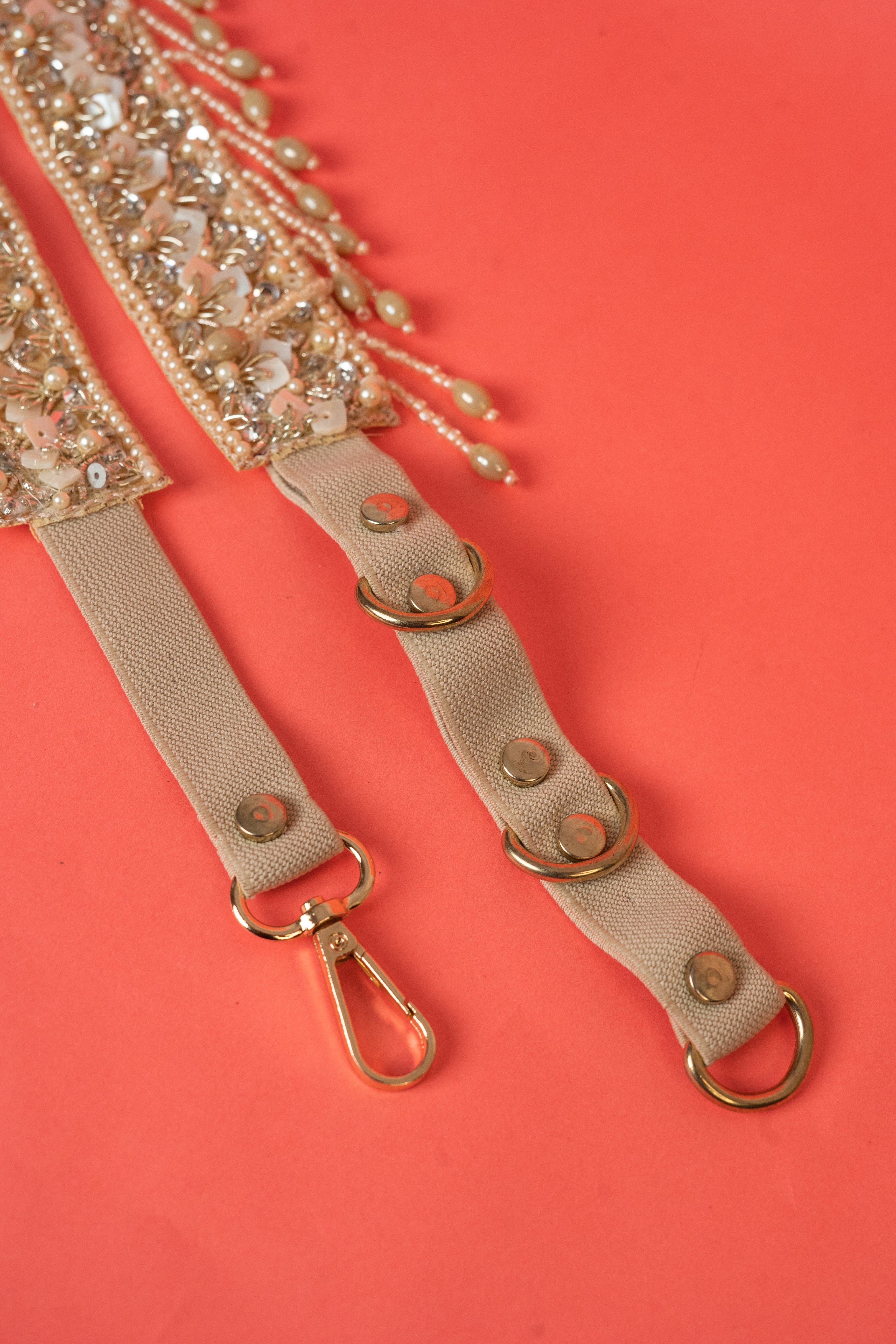 Embroidered Pearls and Swarovski Crystals Waist Belt