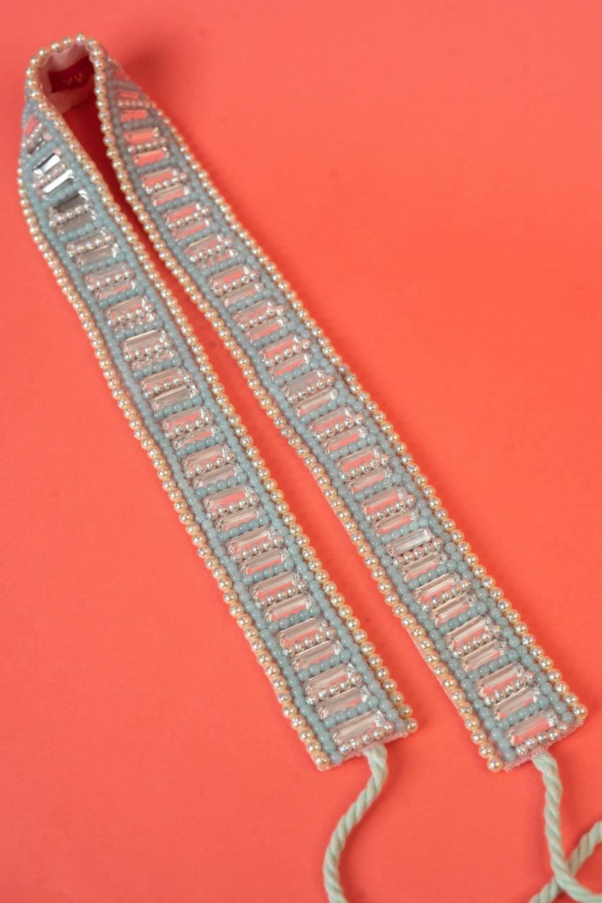 Kundan beaded with pearl handcrafted waist belt