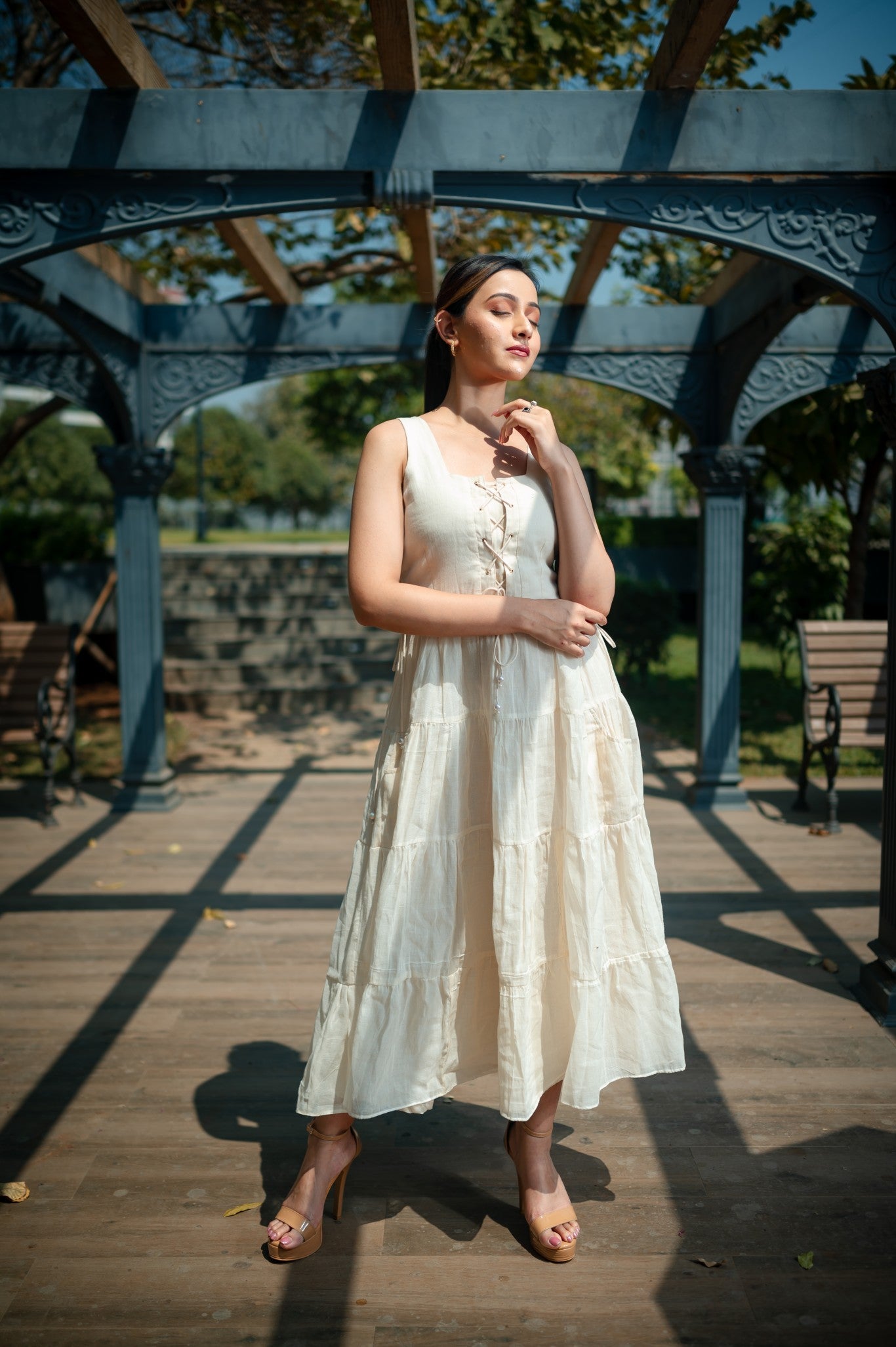 Off White Tiered Dress