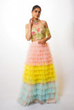 Ruffle colourful skirt