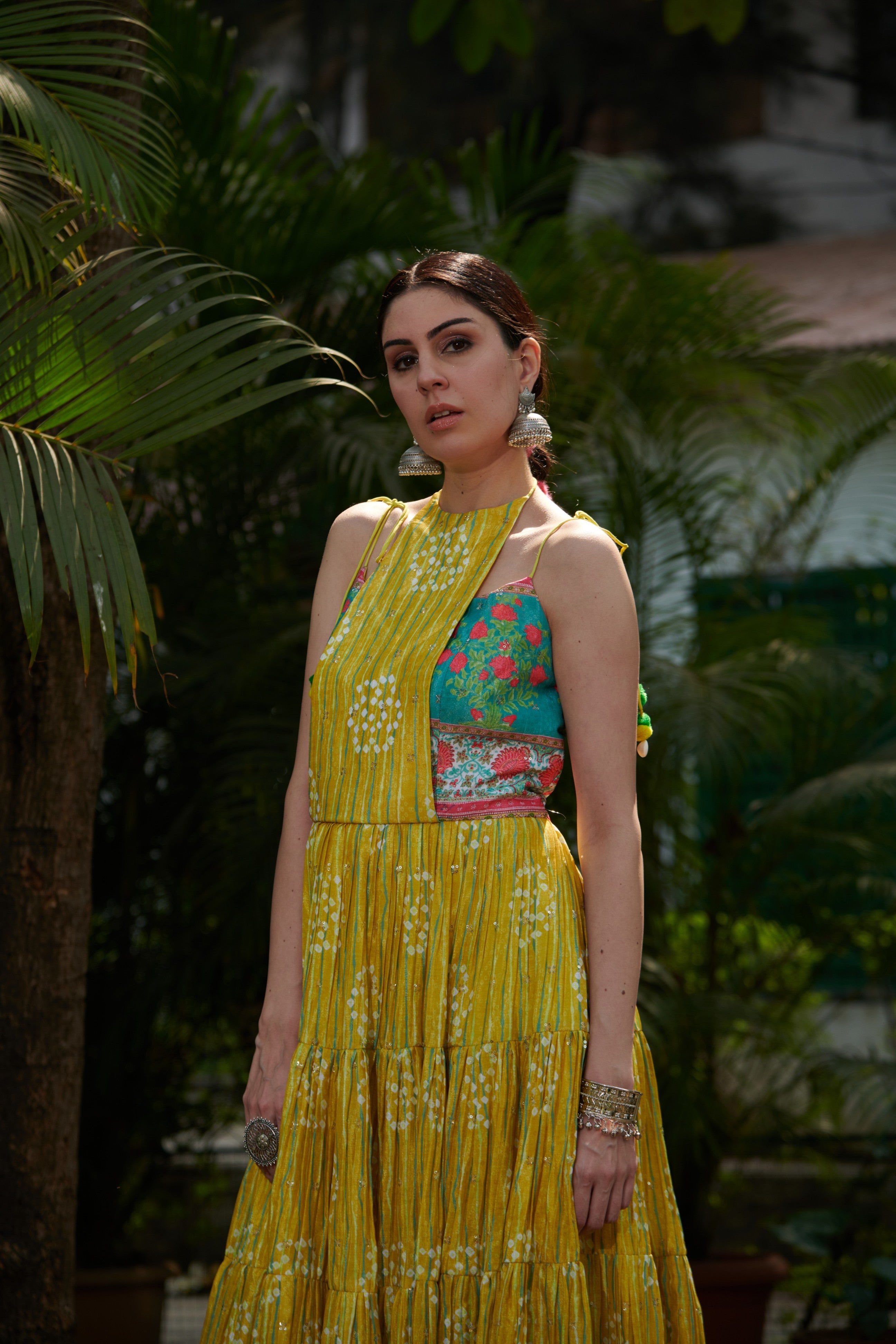 Multi-coloured printed kurta set