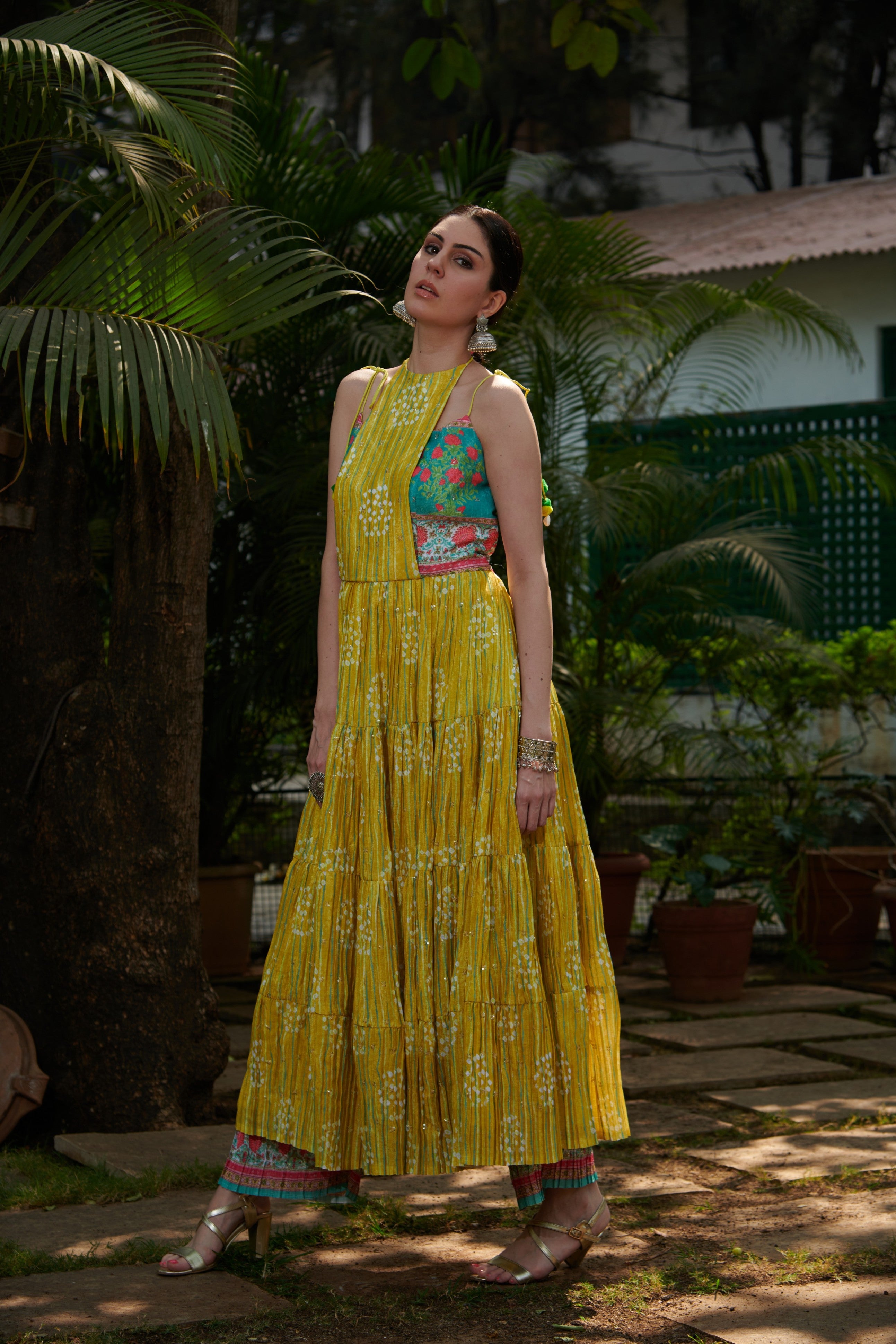 Multi-coloured printed kurta set