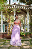 purple lehenga with mirror embroidered blouse