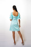 Sky blue cotton mini dress