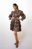 Leopard print ruffle dress