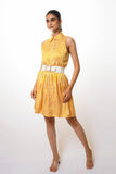 Yellow stripes mini dress