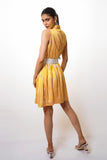 Yellow stripes mini dress
