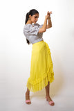 Yellow ruffle skirt