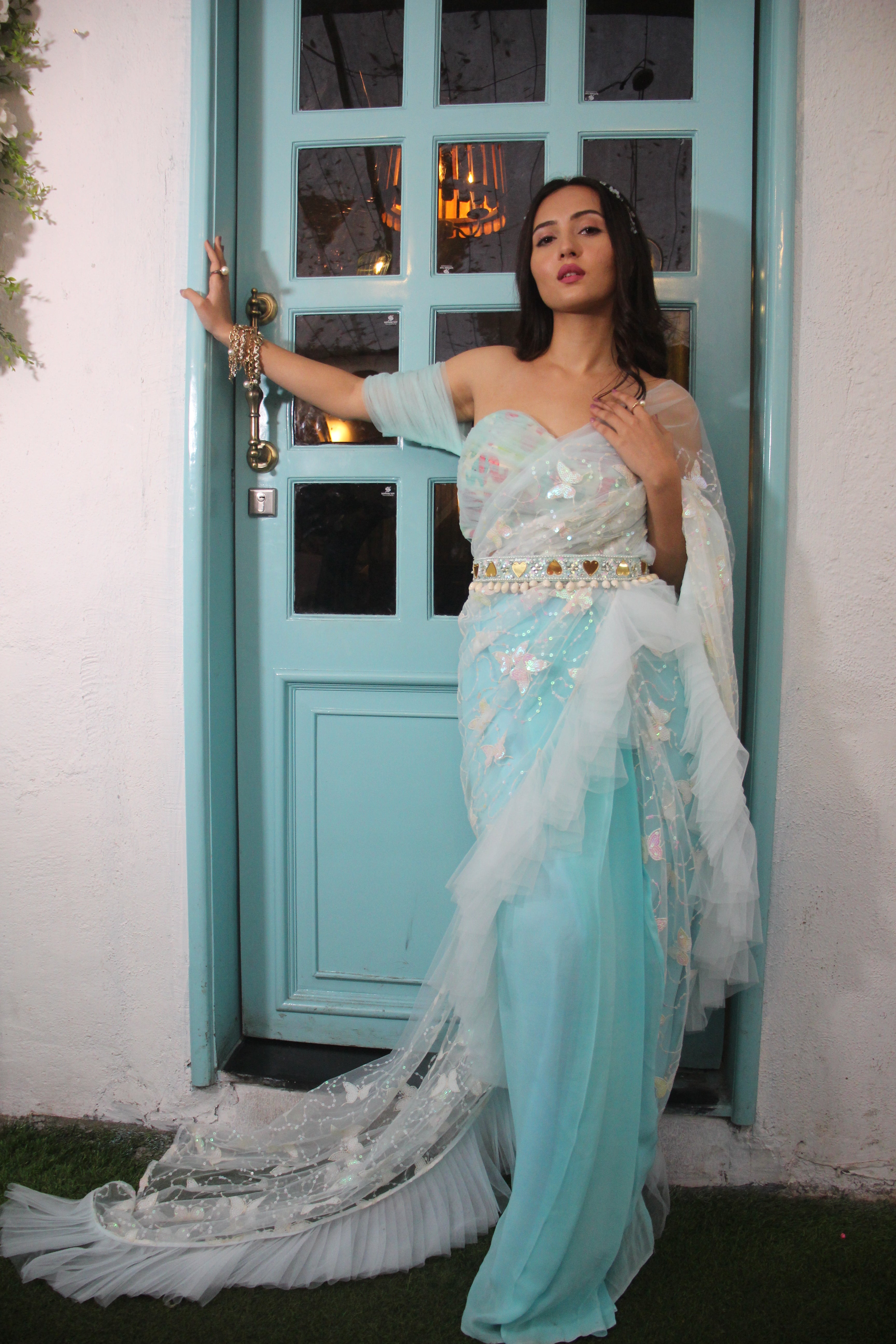 Designer Ruffle Saree