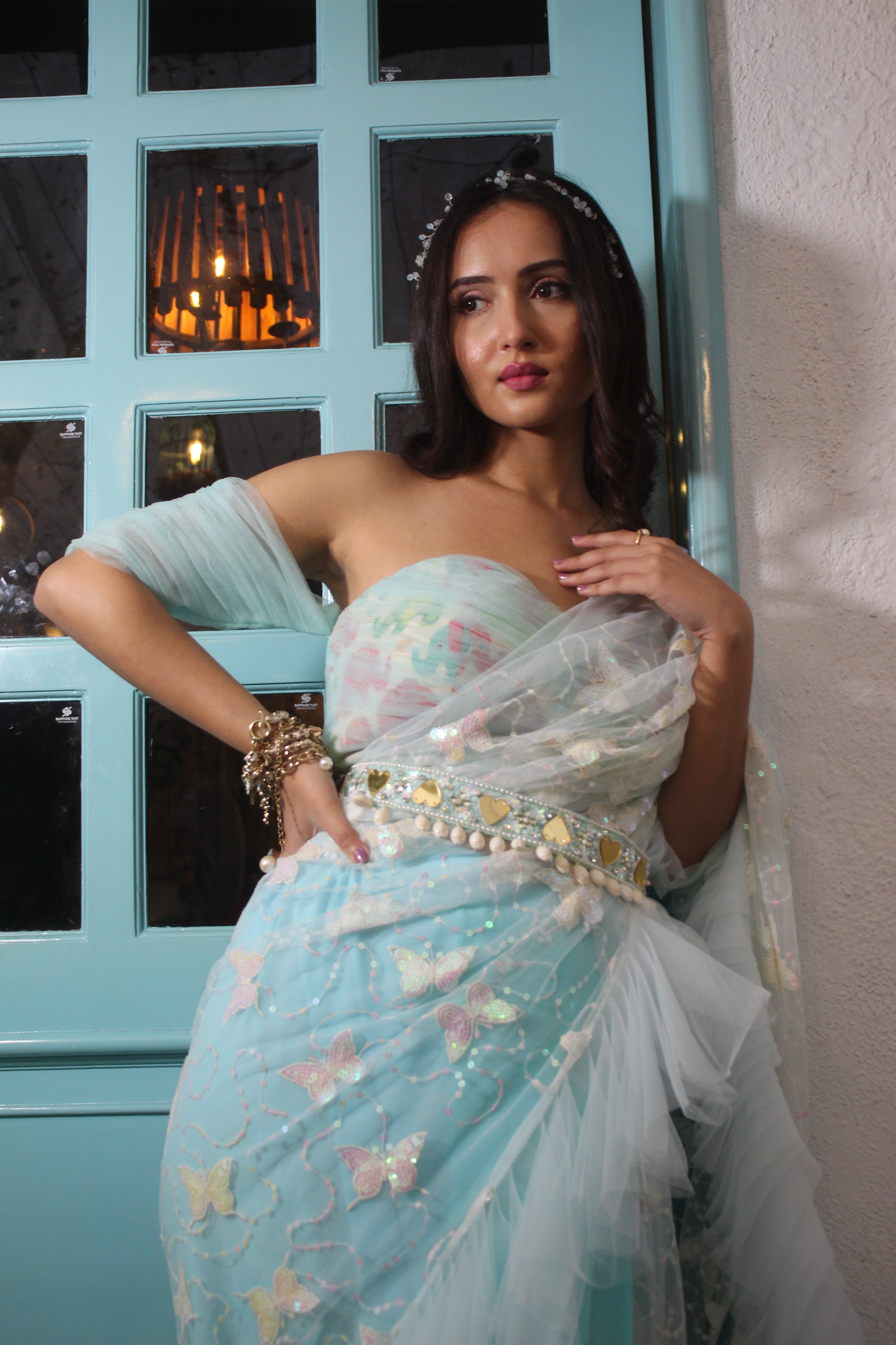 Designer Ruffle Saree