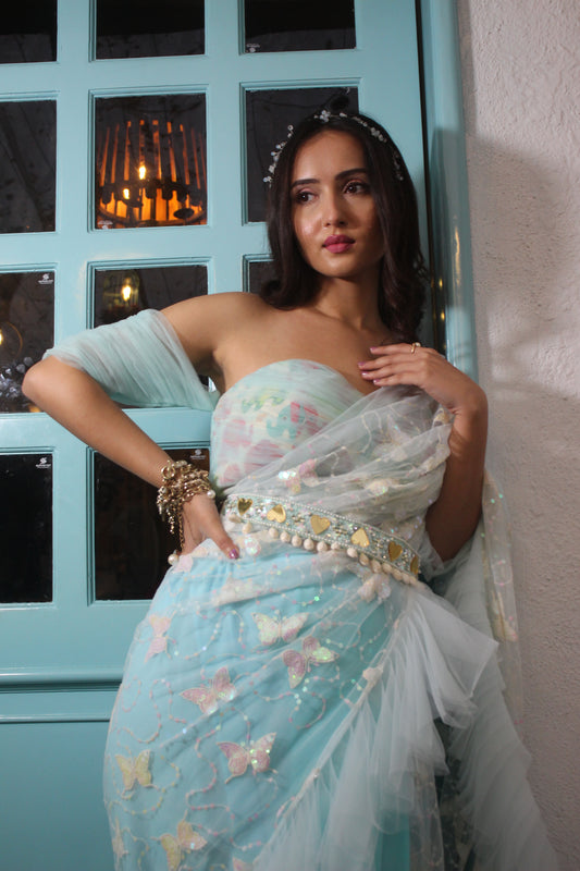 Designer Ruffle Saree