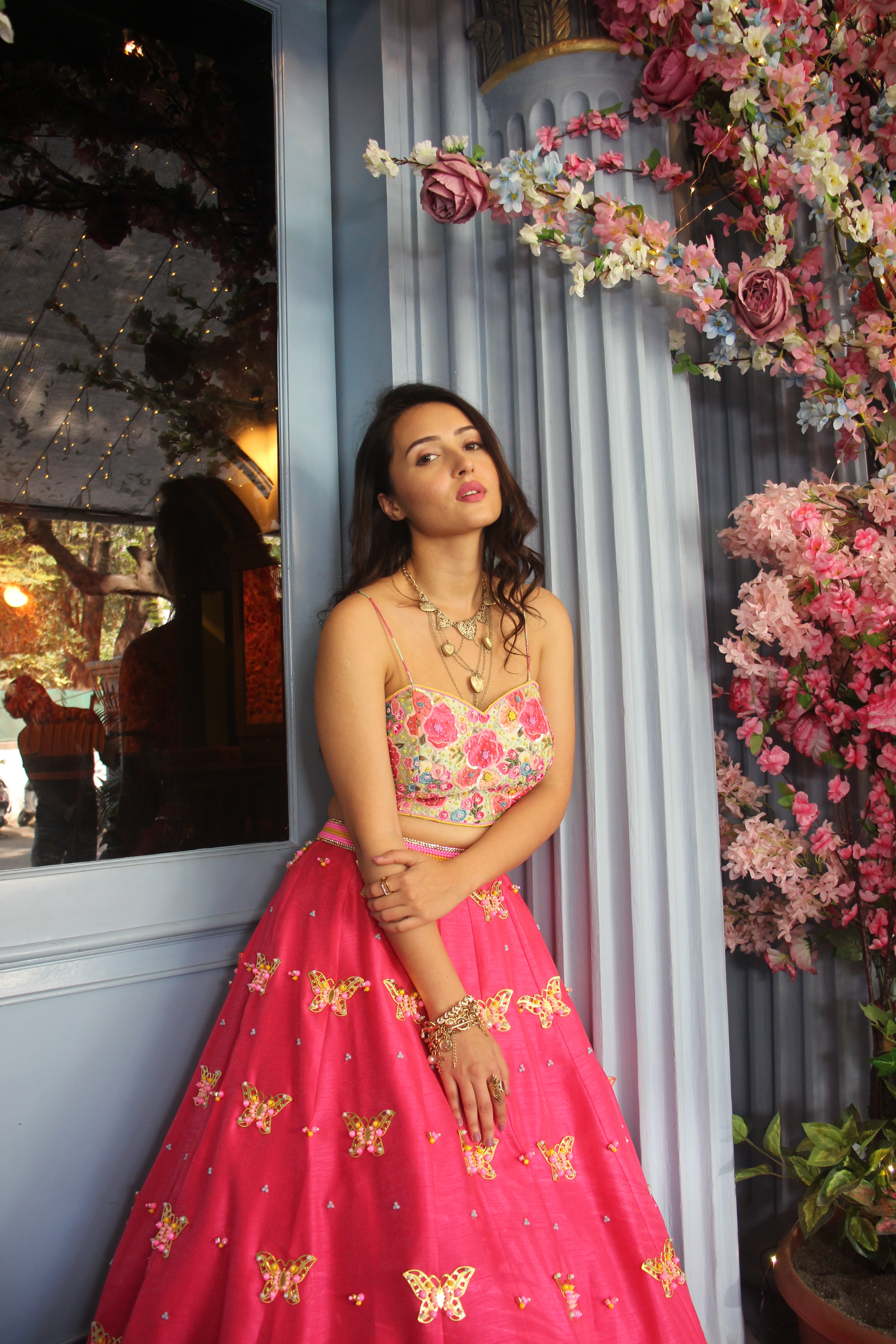 Elegant Pink Lehenga Set - Hand Embroidered for Weddings