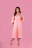 Pink  Silk Kurta With Floral Pants Sets