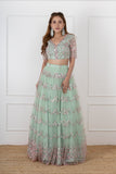 Green and Pink Sequins lehenga