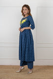 Blue printed kurta set