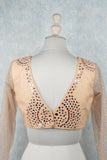 Pastel pink mirror and sequins blouse
