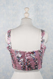 Multicolored pink base sequins blouse