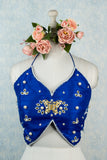 Royal blue butterfly blouse