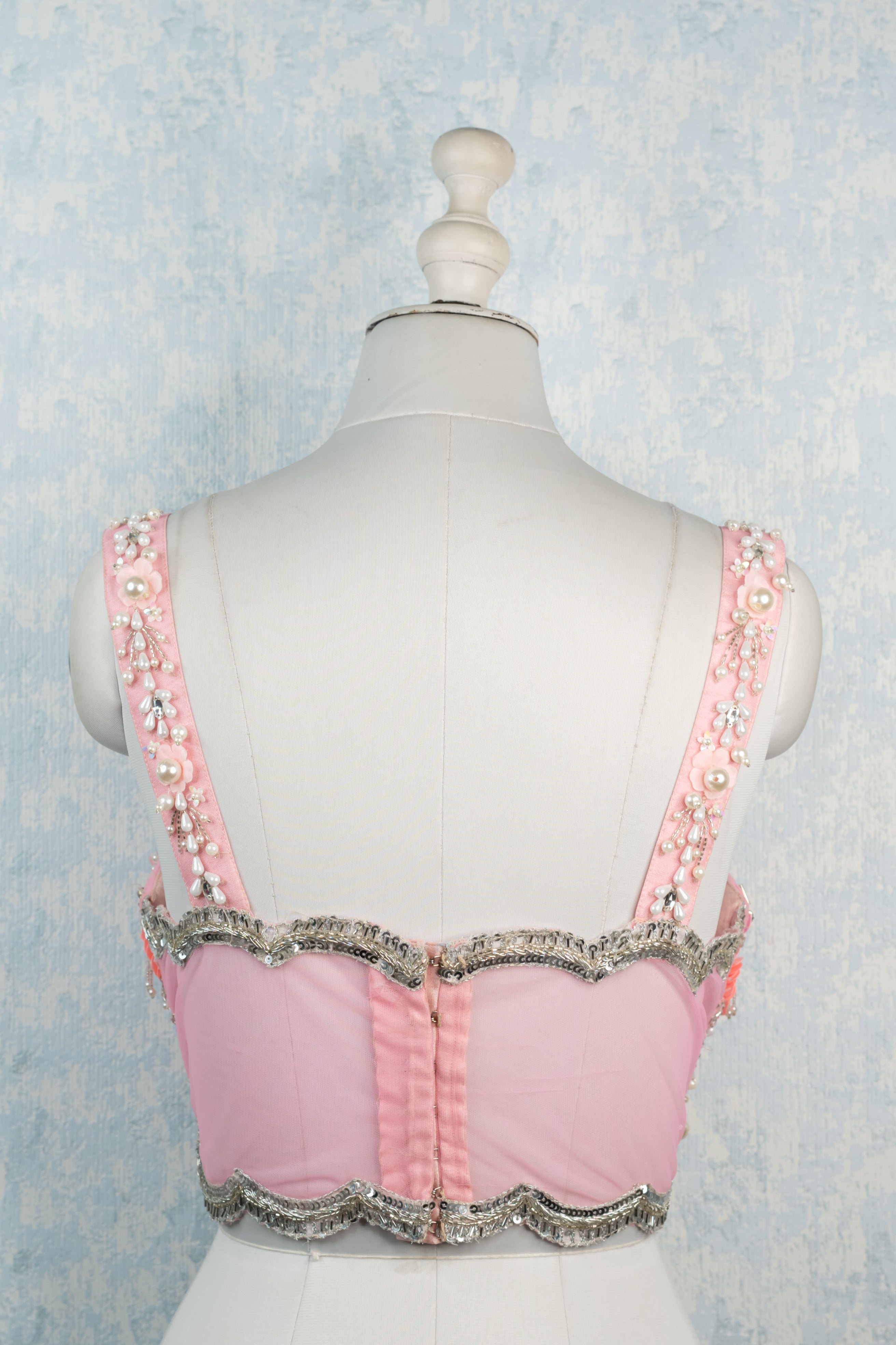Pastel Pink hand embroidered blouse.