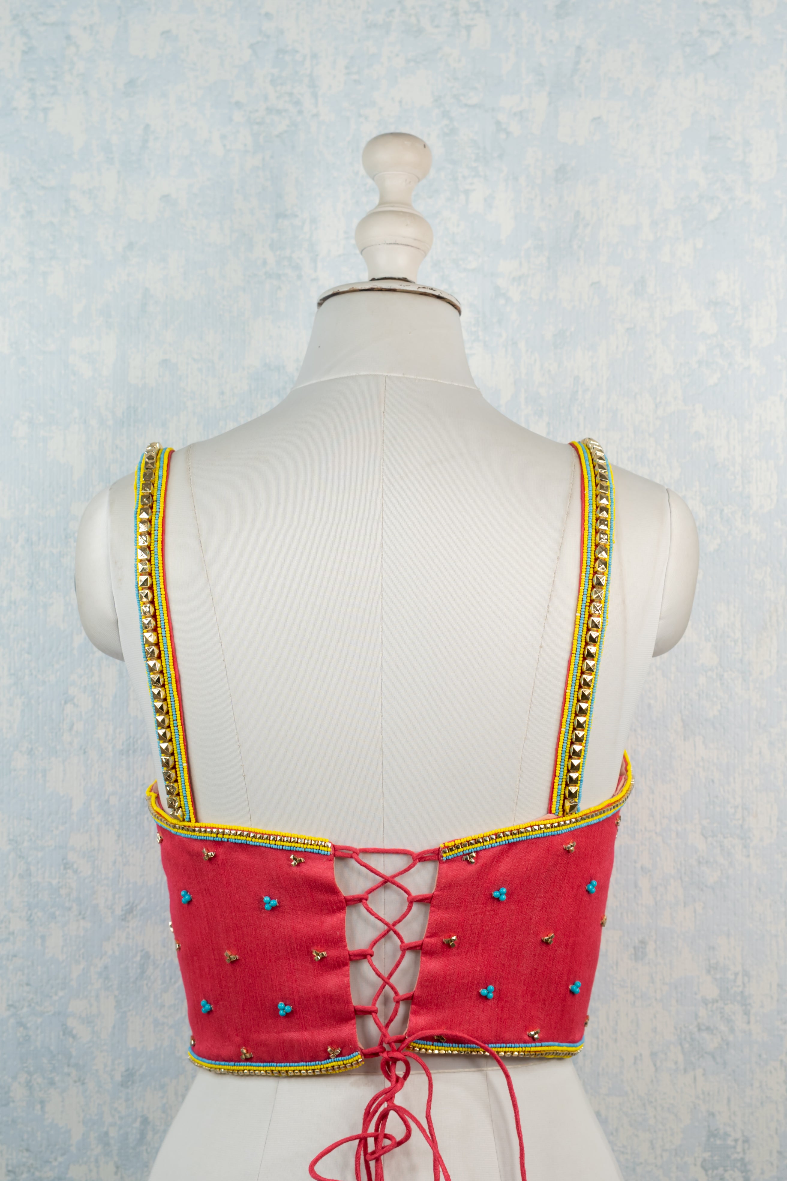 Pink hand embroidered blouse