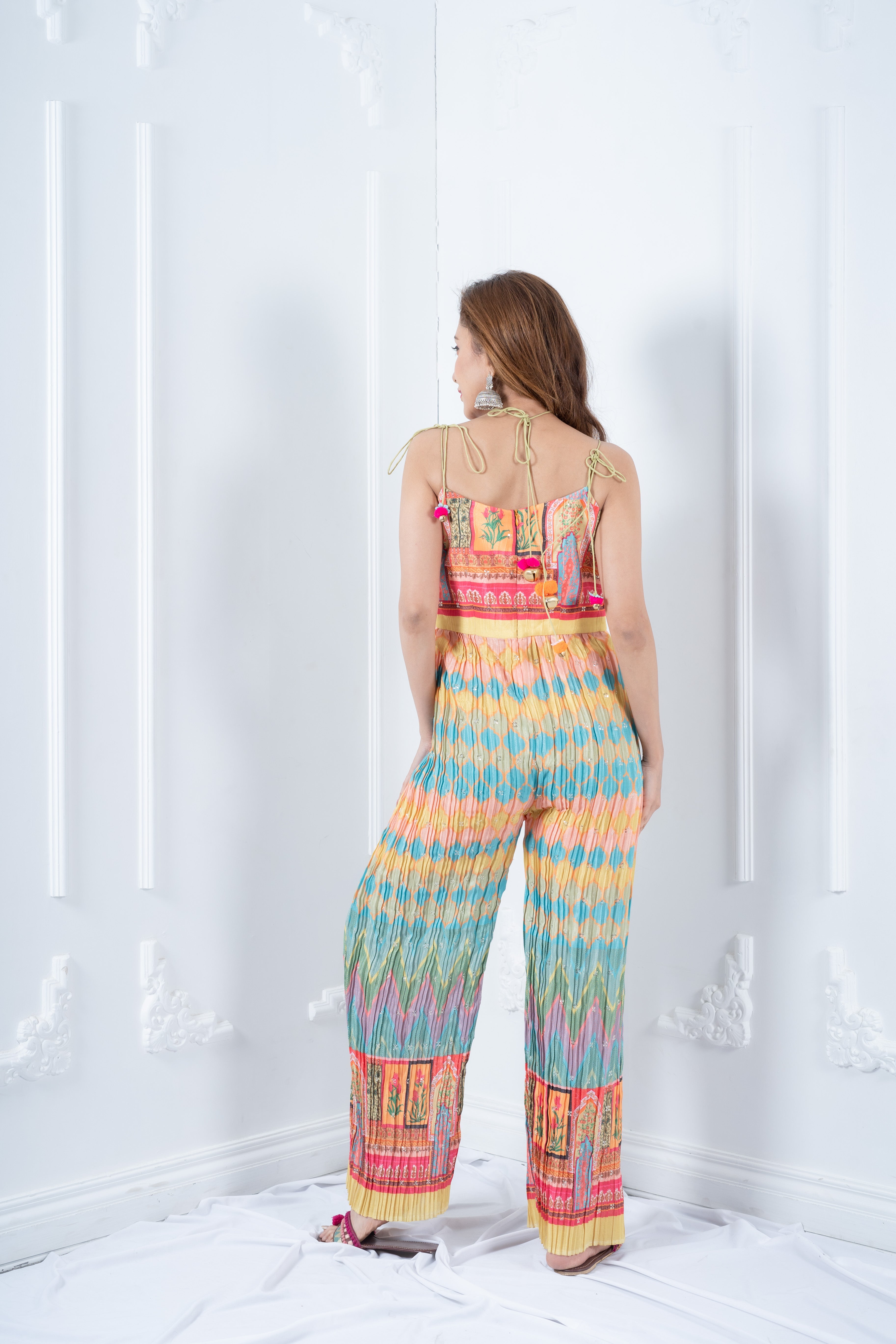 Multicoloured Bandhani Jumpsuit