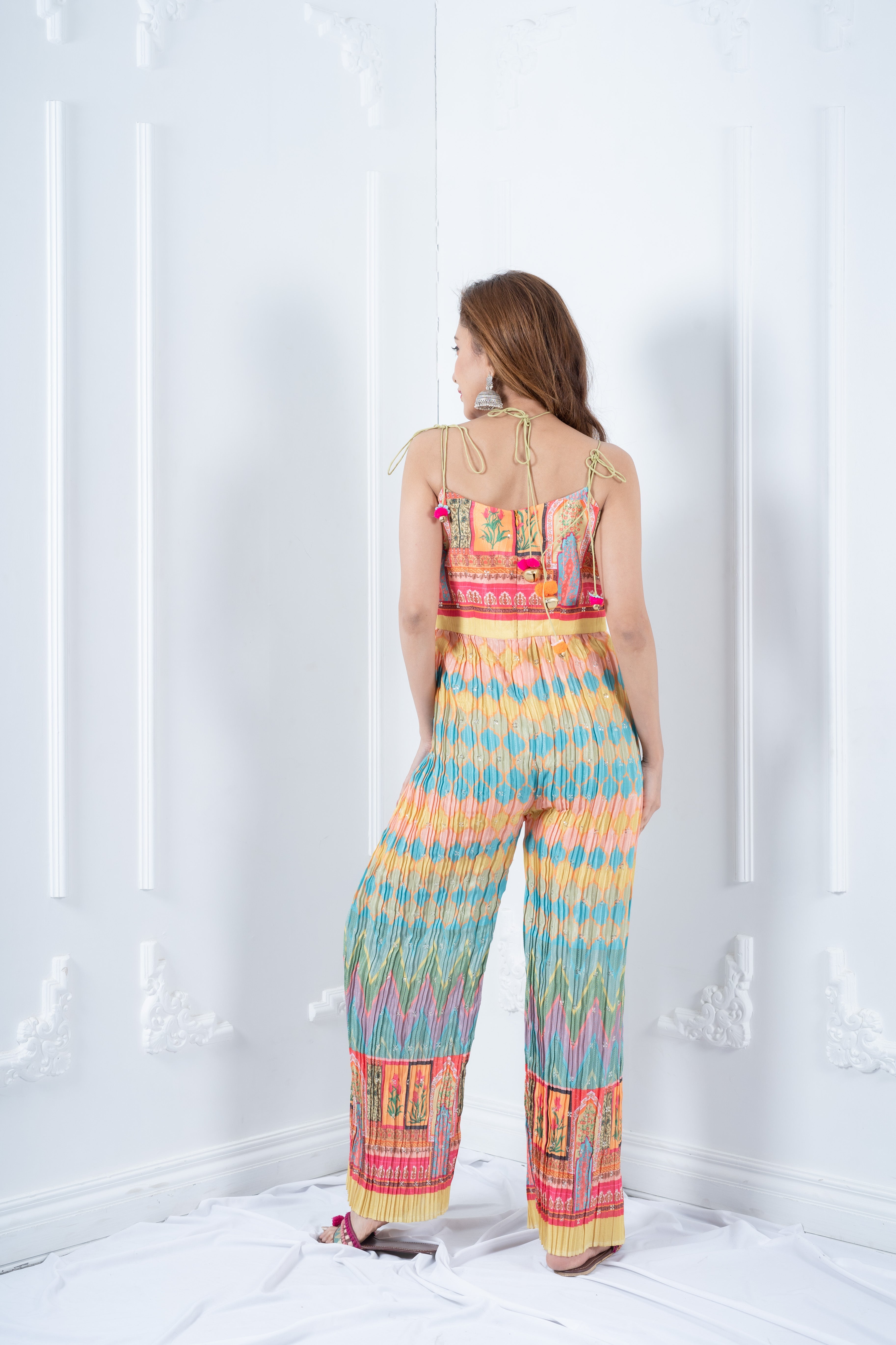 Multicoloured Bandhani Printed Jumpsuit