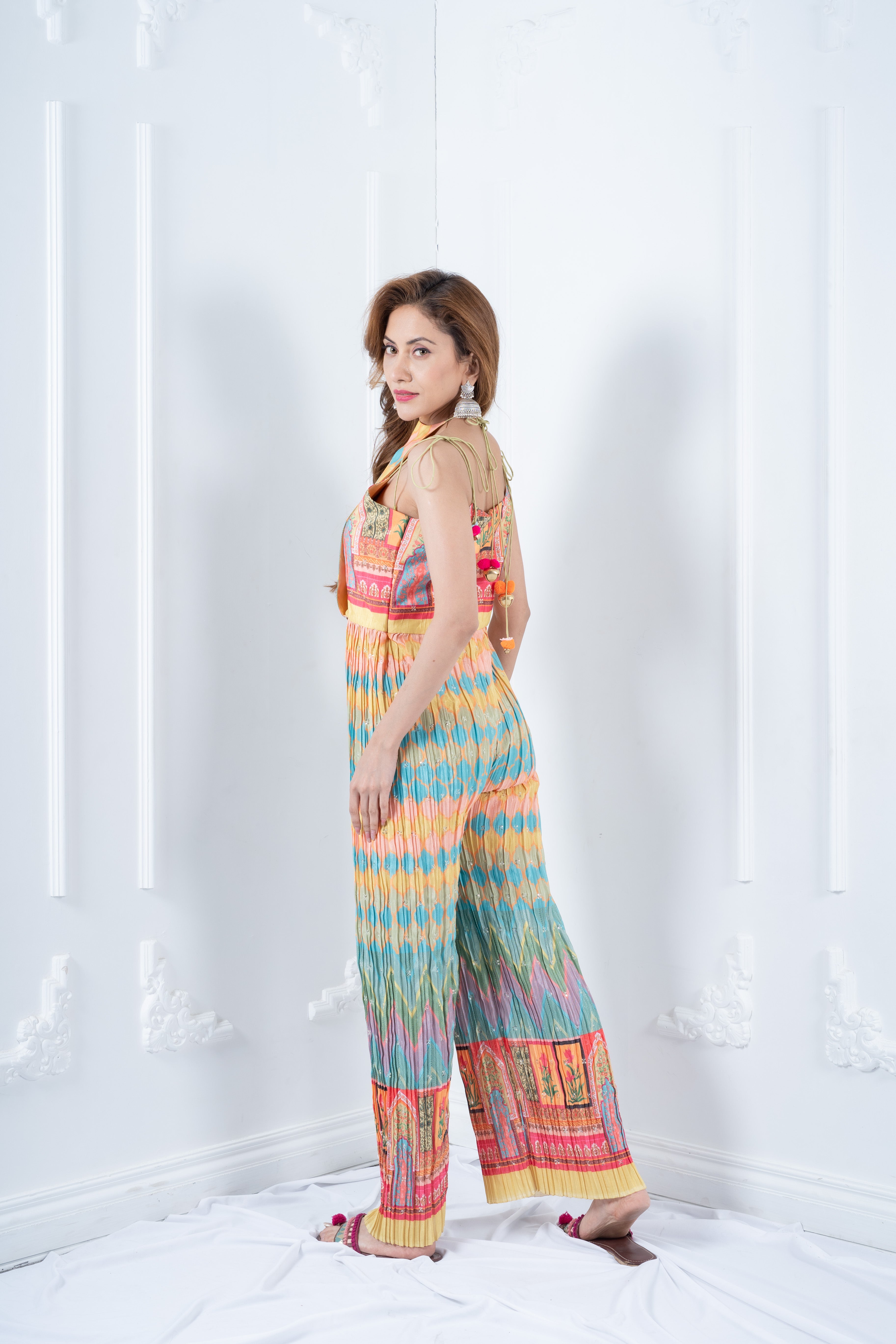 Multicoloured Bandhani Printed Jumpsuit