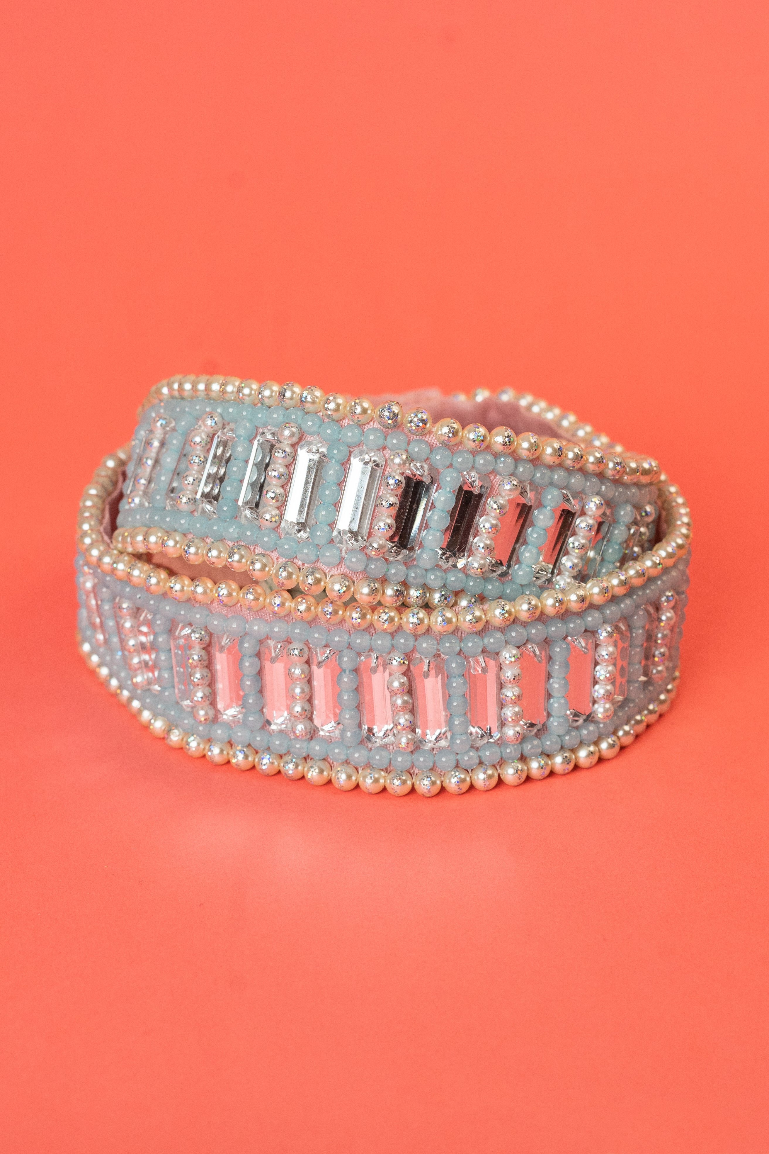 Kundan beaded with pearl handcrafted waist belt