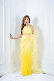 Yellow butterfly drapped saree
