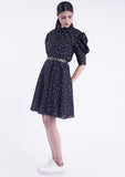 Black & white polka dot mini dress