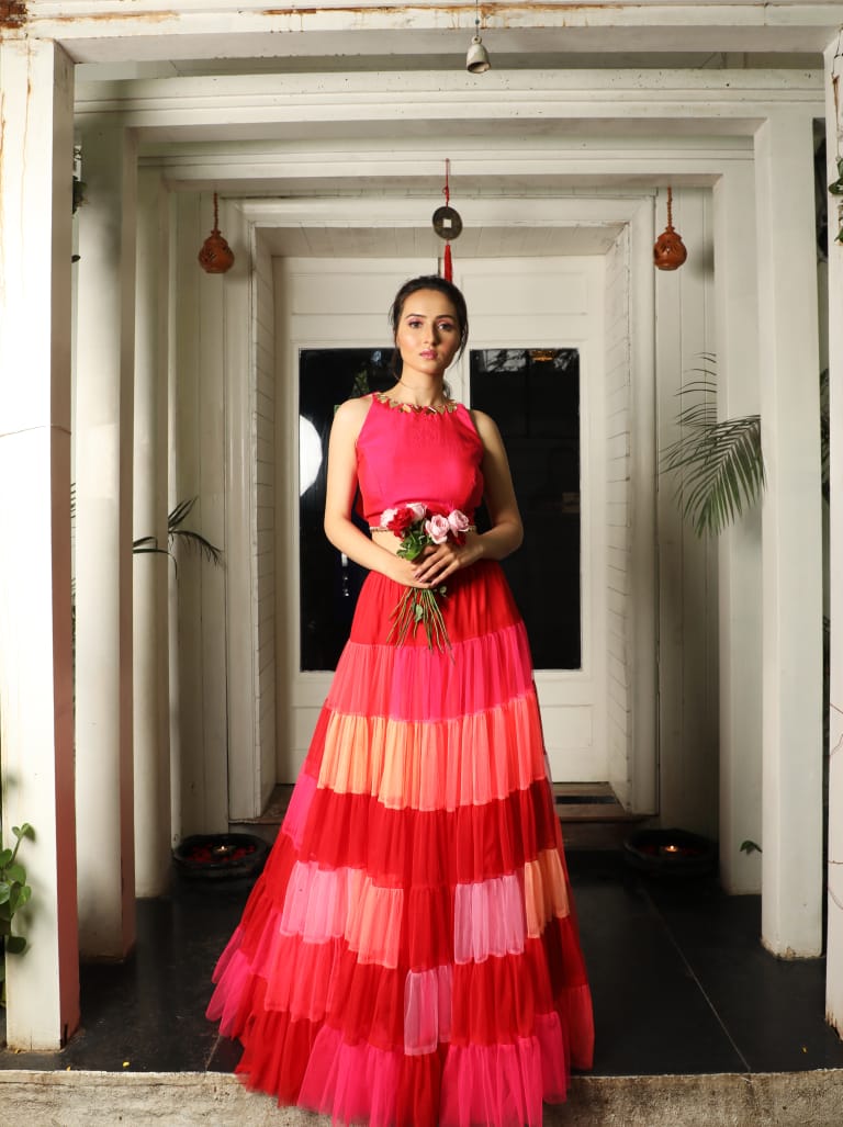 Shades of Red Lehenga Set