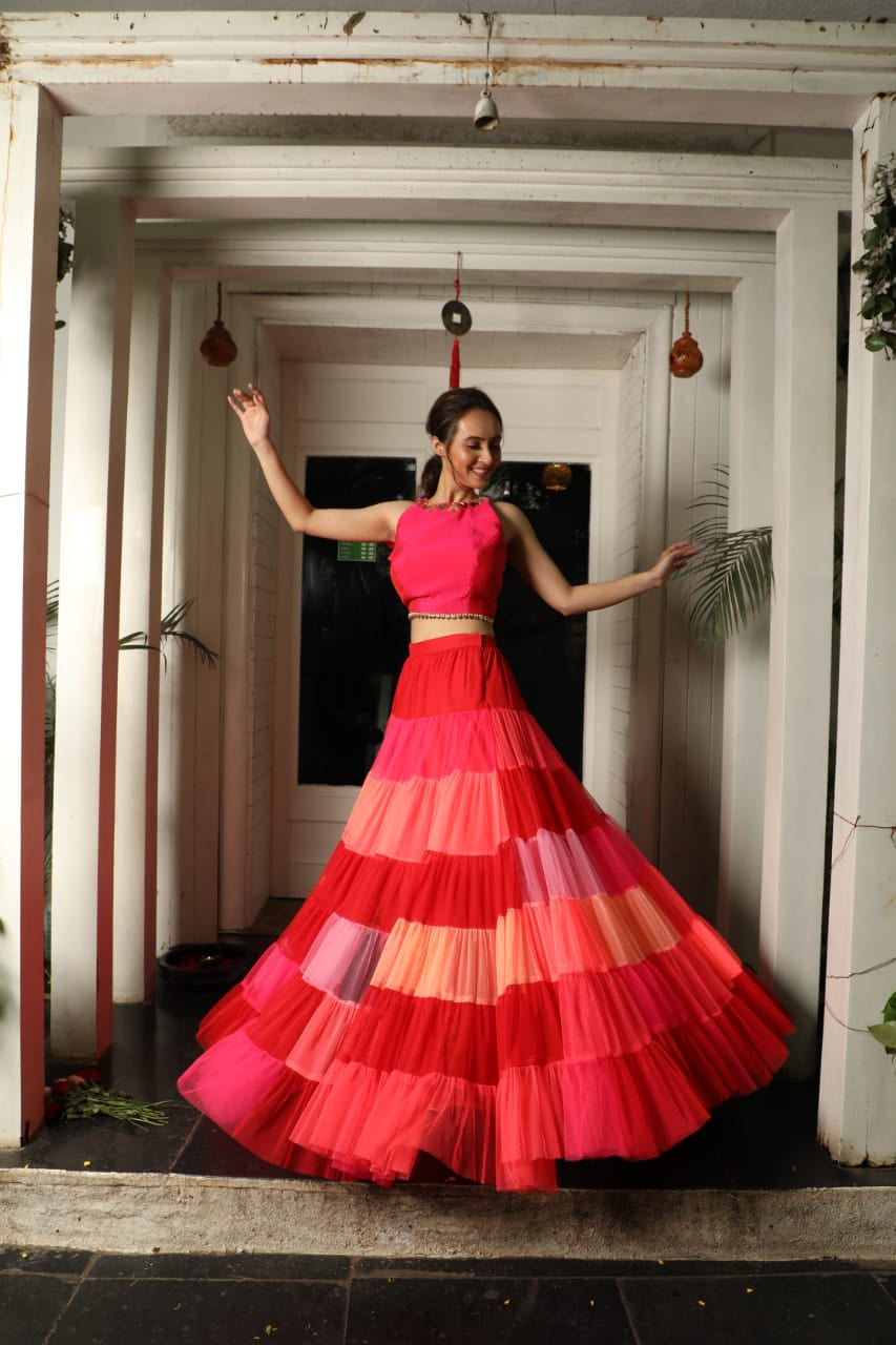 Shades of Red Lehenga Set